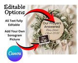 Our Prayers Answered Easter Christian Pregnancy Announcement Canva Template
