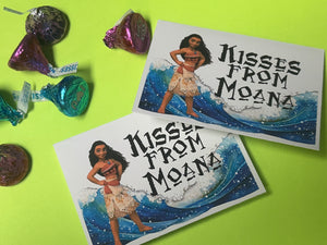 Moana Kisses Printable Candy Bag Topper