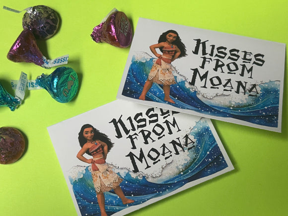 Moana Kisses Printable Candy Bag Topper