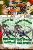 Dinosaur Capri Sun Label Printable