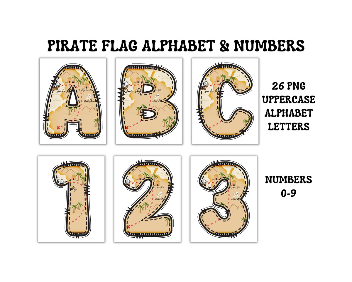 Pirate Alphabet Clipart Set