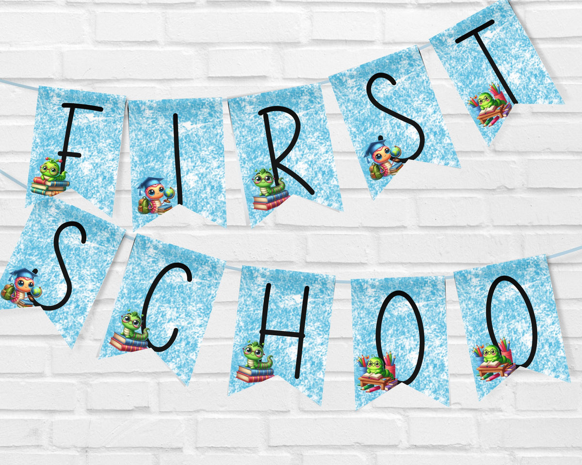Bookworm Back to School Pennant Banner