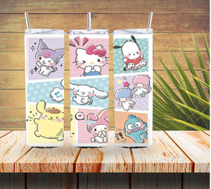 Hello Kitty Cartoon Panels 20 ounce Stainless Steel Tumbler   *649