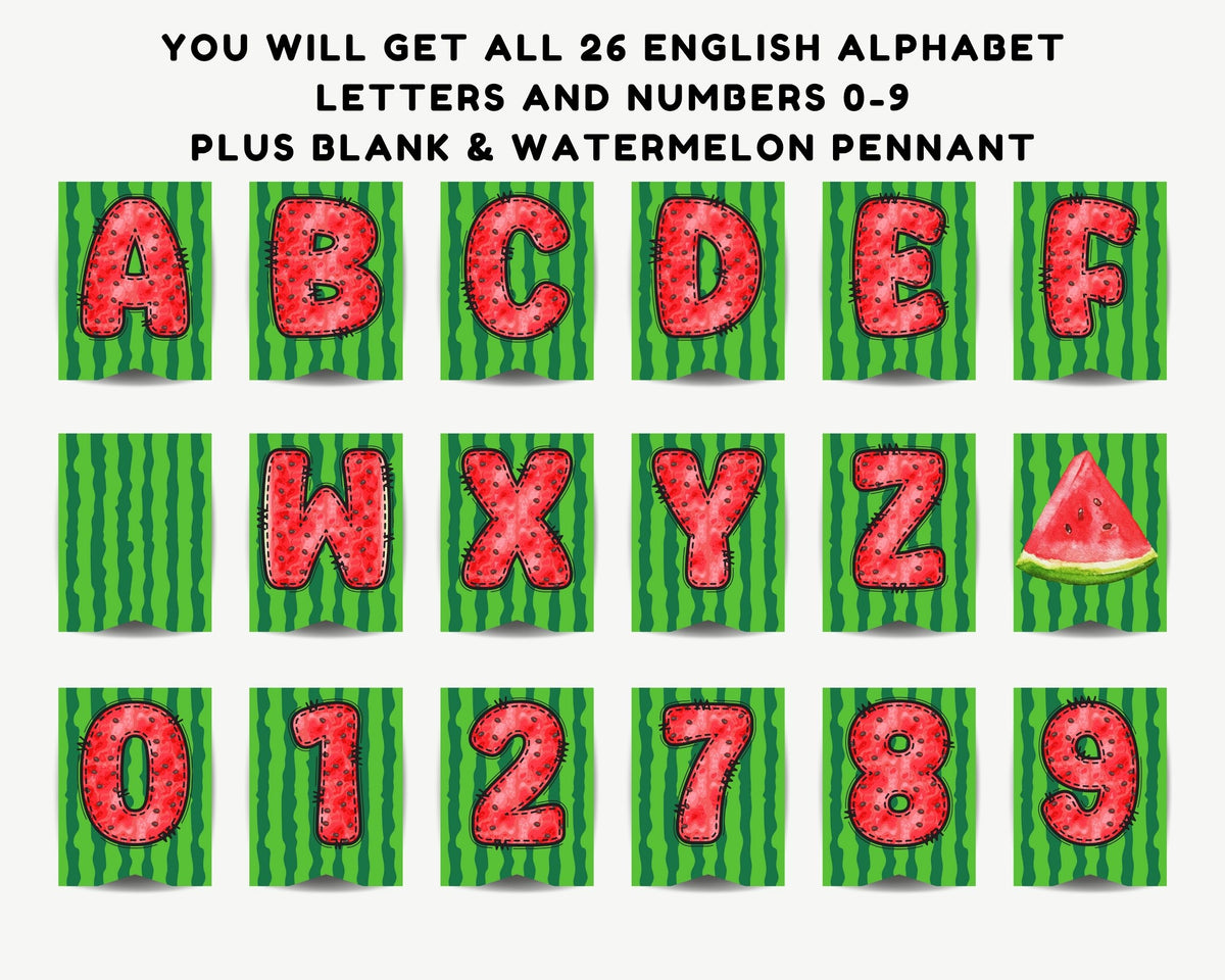 Watermelon Pennant Banner Printable