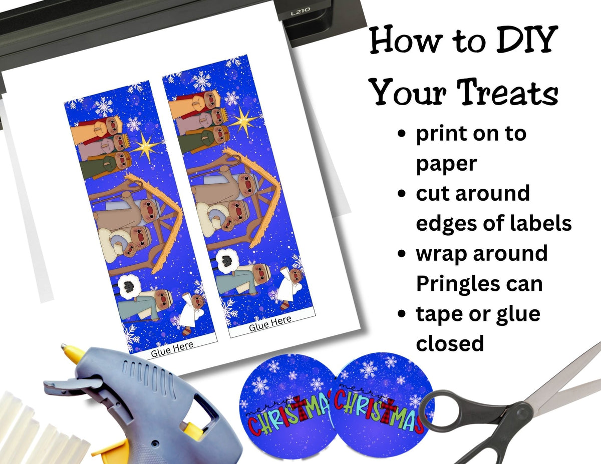 Nativity Pringles Can Label Printable – Christmas Party Favor