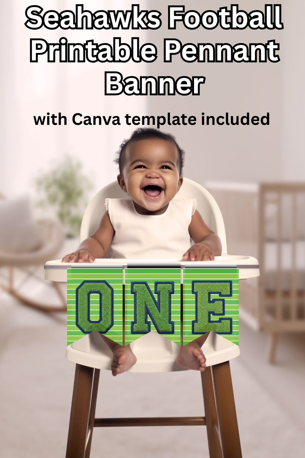 Lime Green and Blue Football Pennant Banner Printable