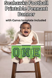 Lime Green and Blue Football Pennant Banner Printable