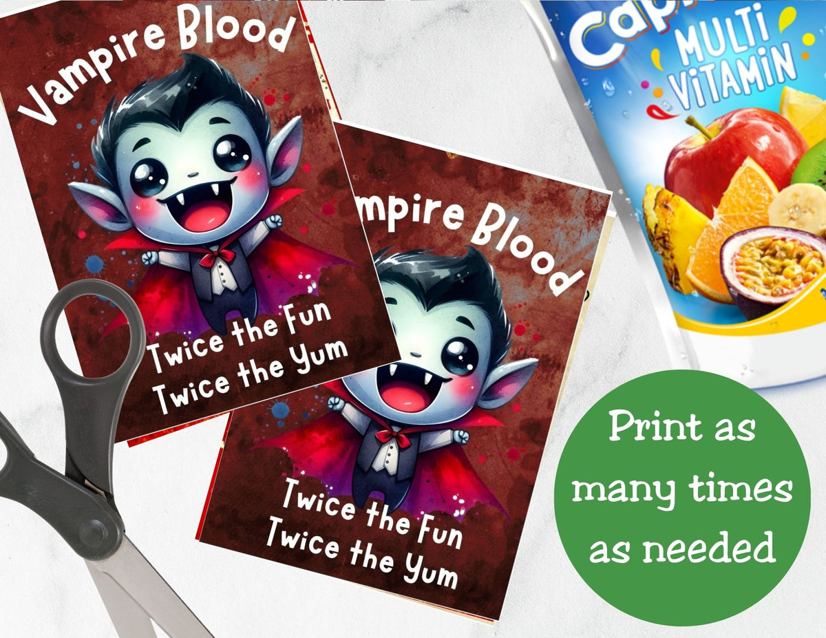Vampire Blood Capri Sun Label Printable