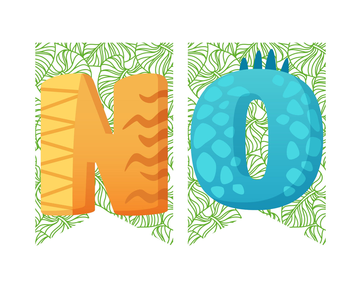 Dinosaur Printable Pennant Banner Canva Template