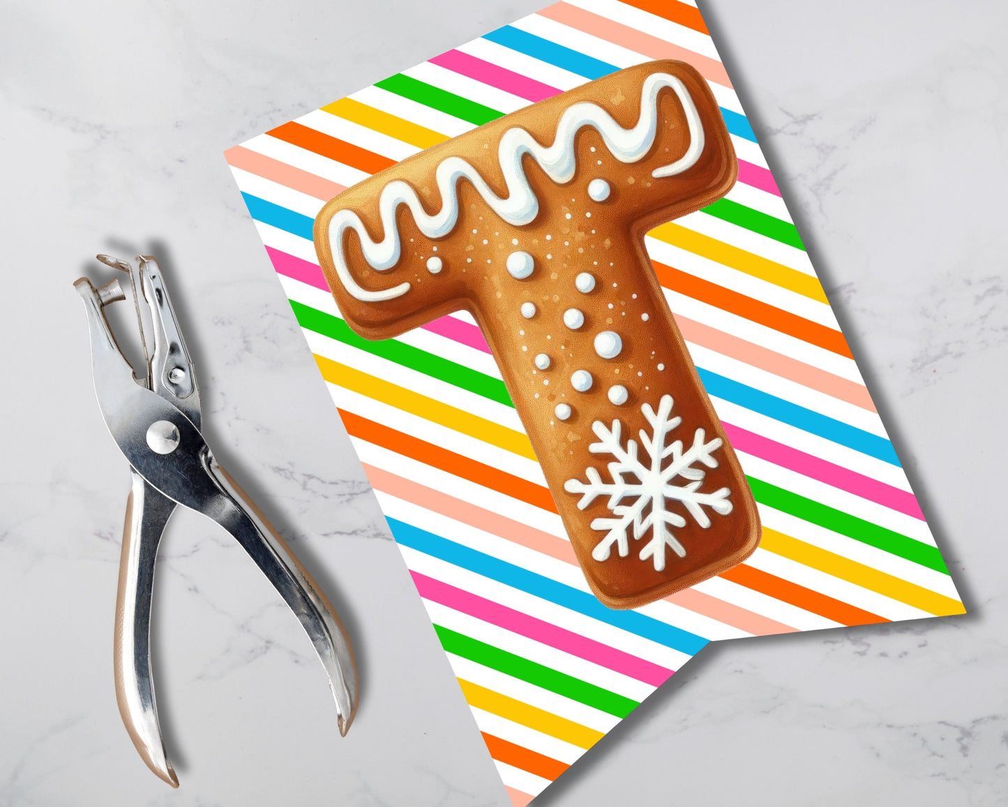 Gingerbread Printable Pennant Canva Template