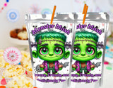 Frankenstein Capri Sun Label Printable – Monster Mash Party Drink Labels