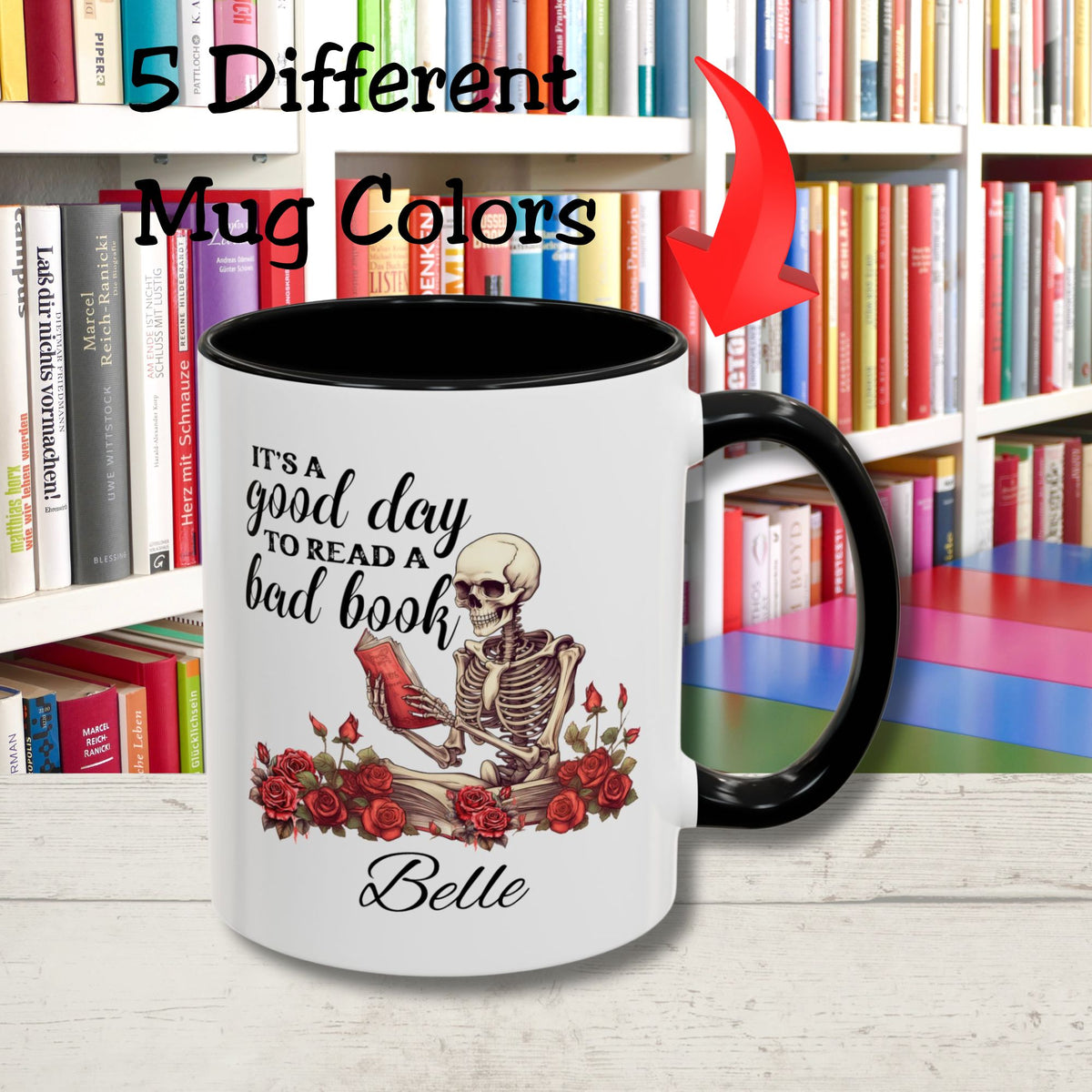 Good Day to Read a Bad Book Lovers Personalized Mug