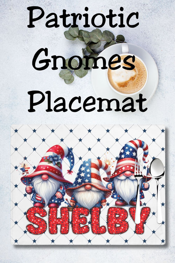 Patriotic Gnomes Custom placemat for 4th of July