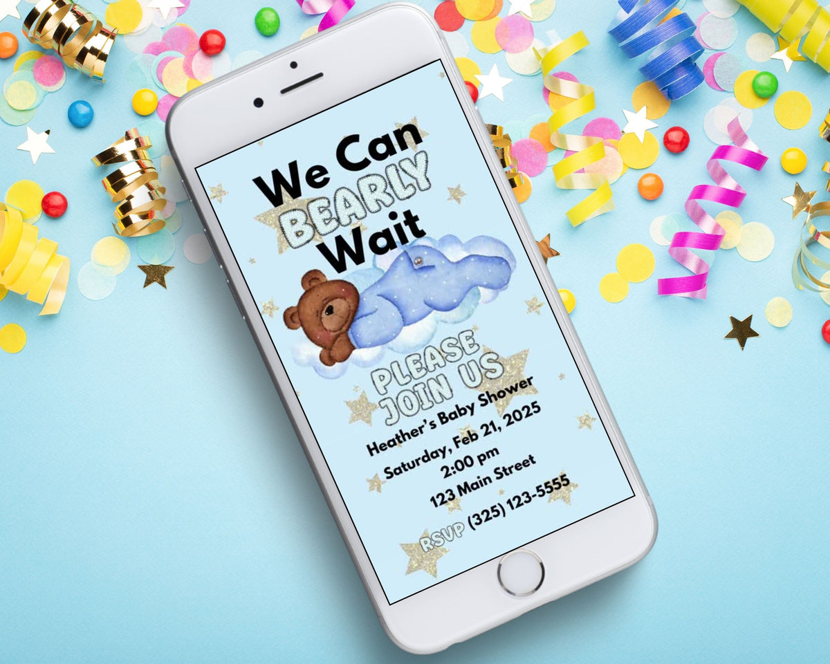 We Can Barely Wait Editable Digital Invitation