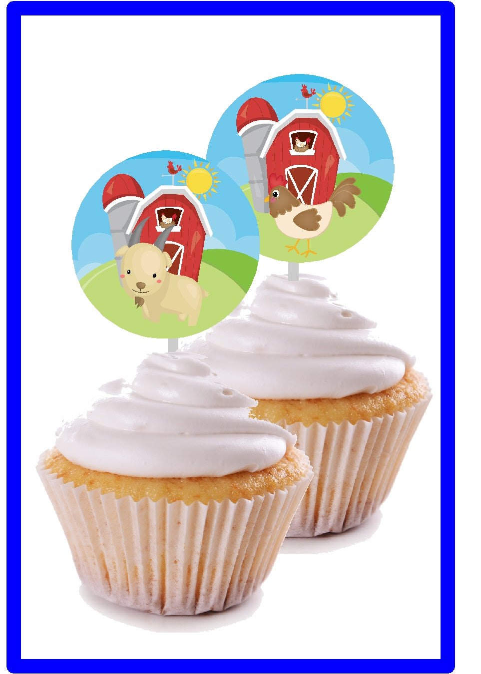 Farm Animal Printable Cupcake Toppers