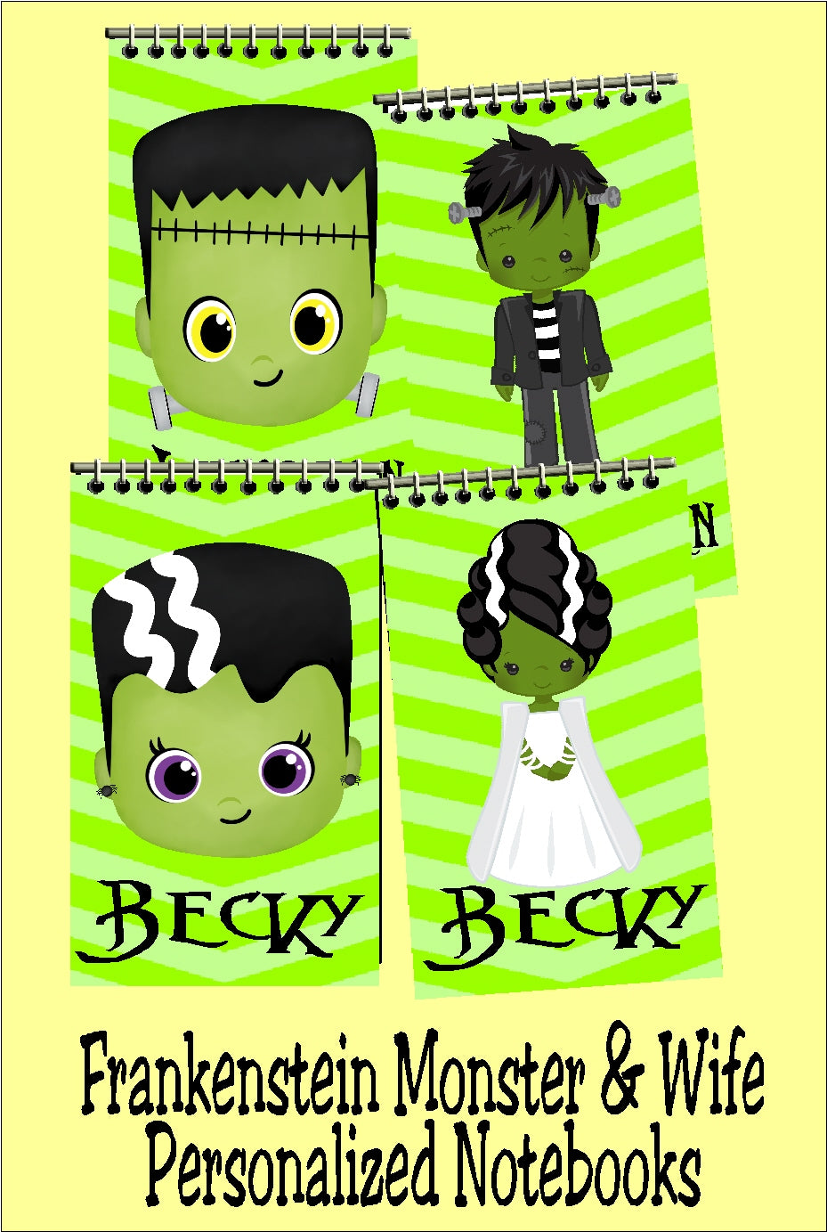 Frankenstein Halloween Monster Personalized Notebook Party Favor