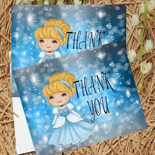 Cinderella Thank You Printable Note Cards