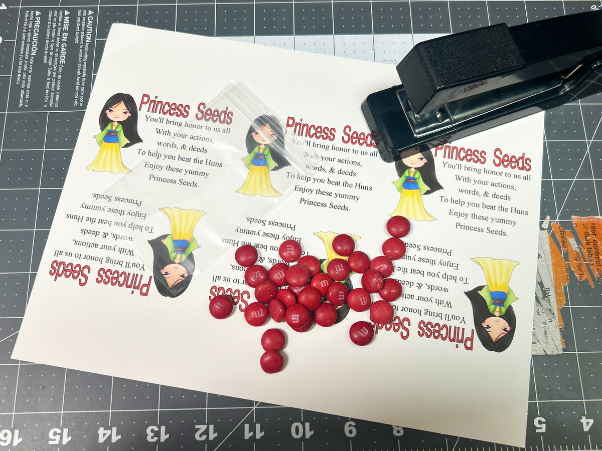 Mulan Princess Seeds Bag Topper Printable Party Favor