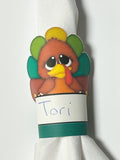 Turkey Thanksgiving Name Card Napkin Ring Printable
