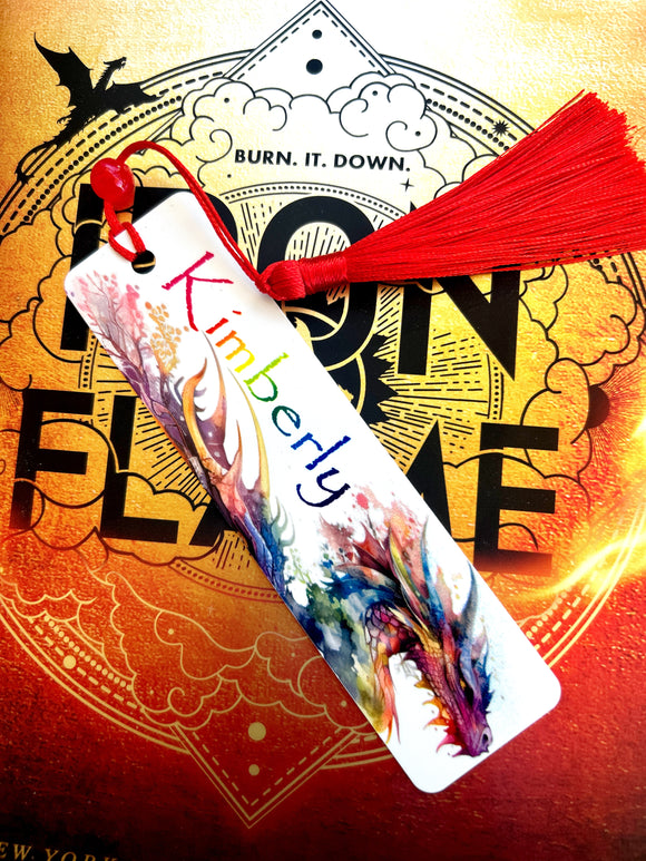Rainbow Dragon Personalized Bookmark