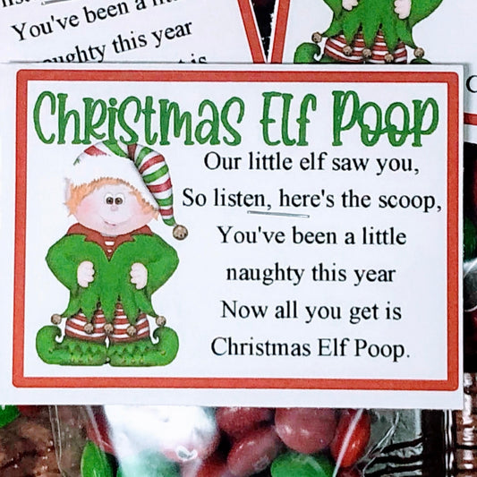 Christmas Elf Poop Bag Topper Printable