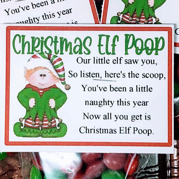 Christmas Elf Poop Bag Topper Printable