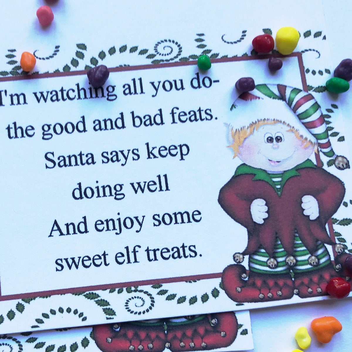 Elf Treats Bag Topper Printable