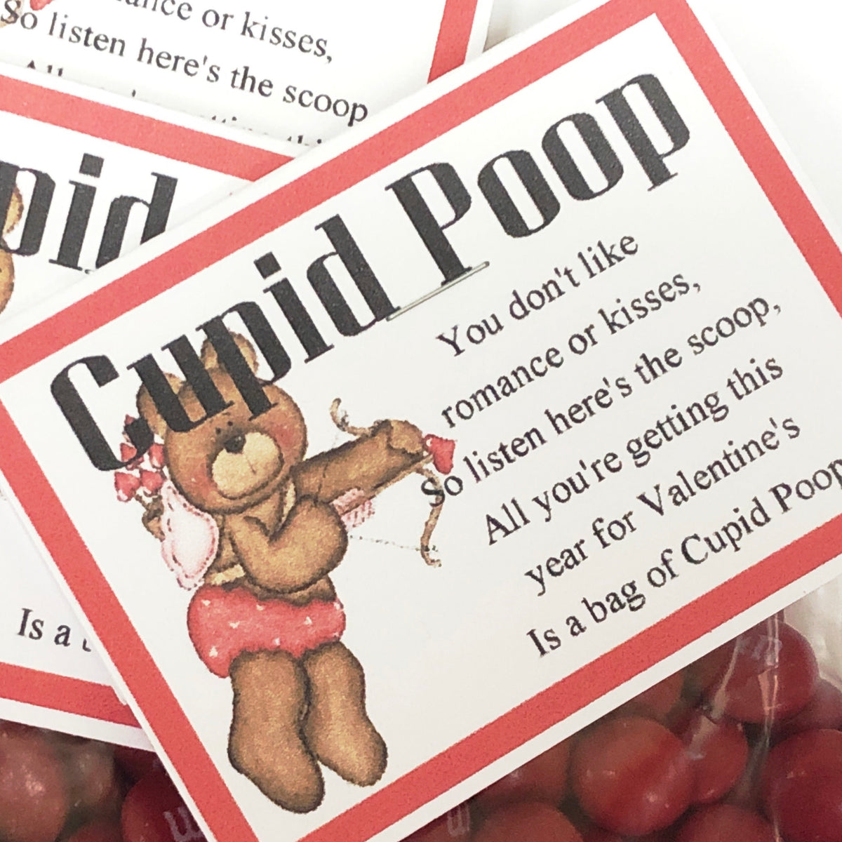 Cupid Poop Valentines Day Candy Bag Topper