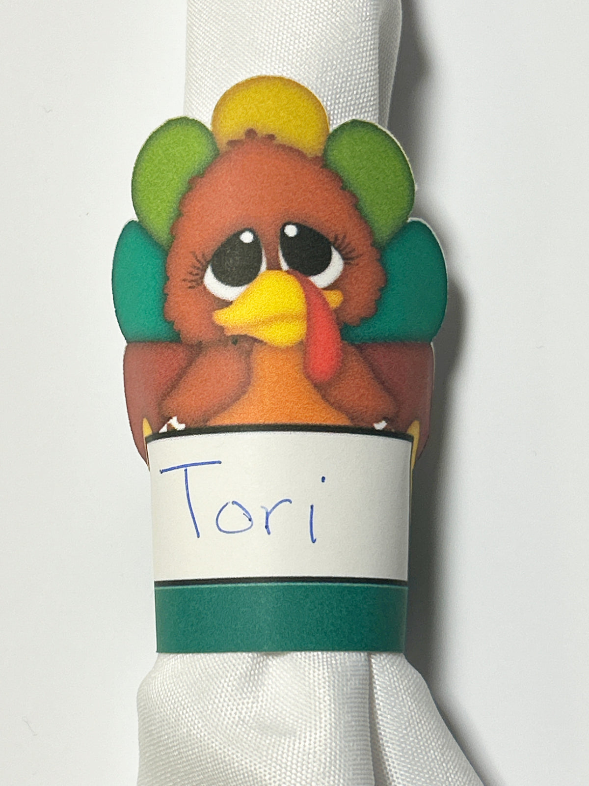 Turkey Thanksgiving Name Card Napkin Ring Printable