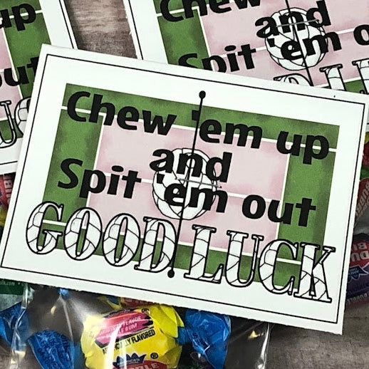 Chew Em Up Volleyball Bag Topper Printable