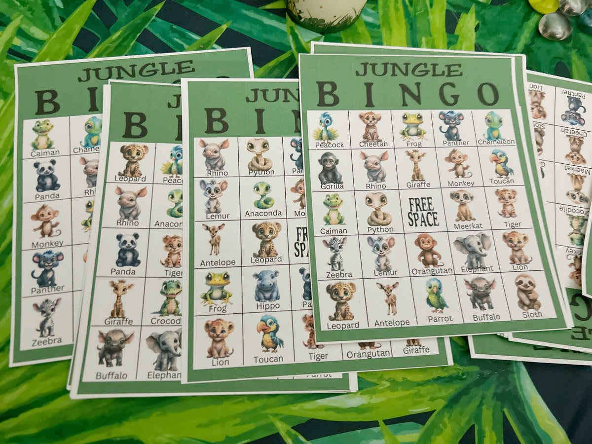 Baby Jungle Animals Printable Bingo Game