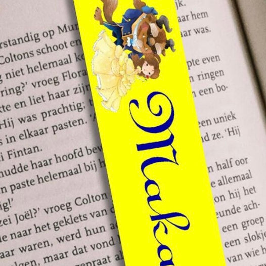 Beauty and the Beast Personalized Metal Bookmark with Tassel