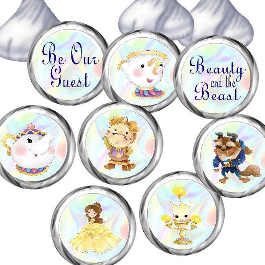 Beauty and the Beast Kiss Label Printable