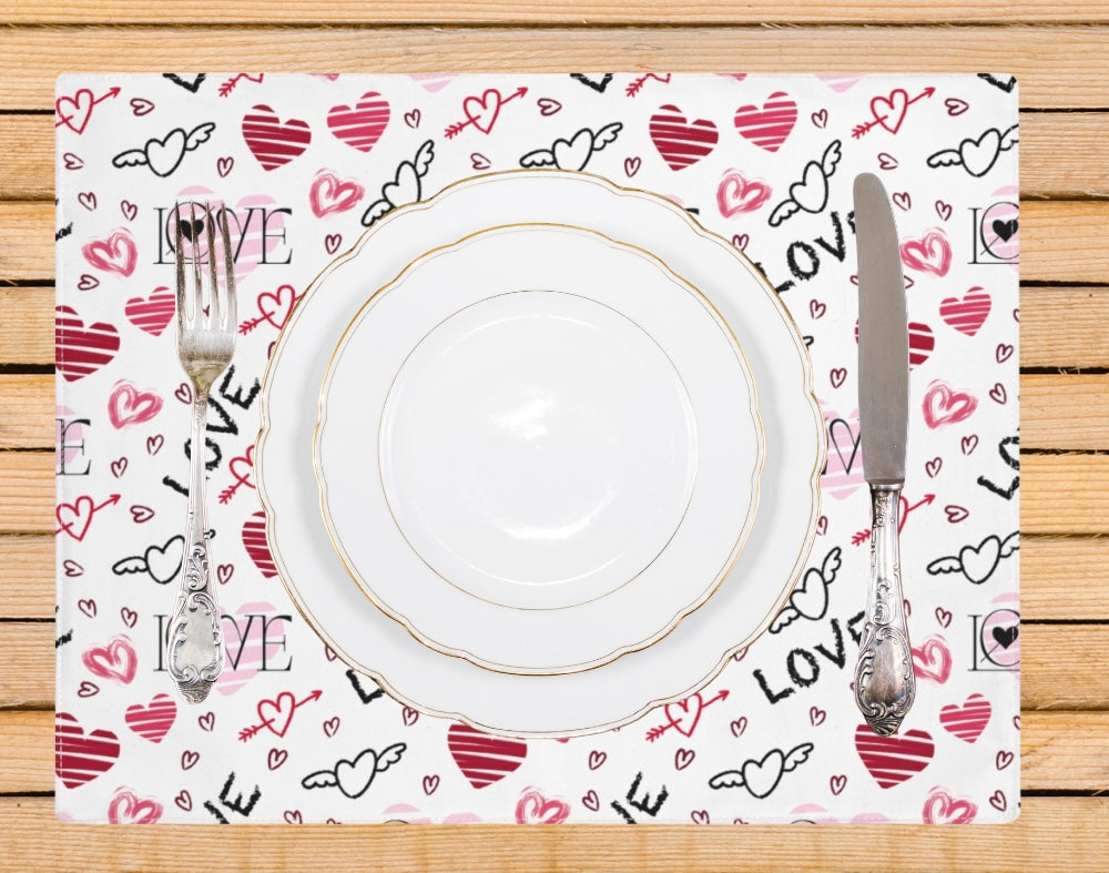 Valentine Love Hearts Placemat, 1pc
