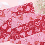 Valentine Red and Pink Glitter Hearts Placemat, 1pc