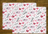 Valentine Love Hearts Placemat, 1pc