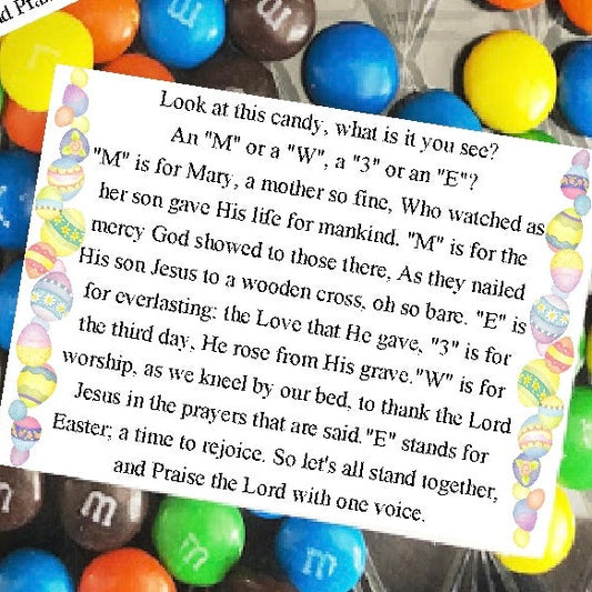 Easter M&M Bag Topper Printable