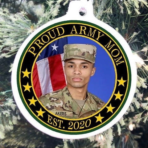 Army Mom Personalized Christmas Ornament