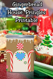 Gingerbread House Pringles Can Label Printable – Kids Christmas Party Favor