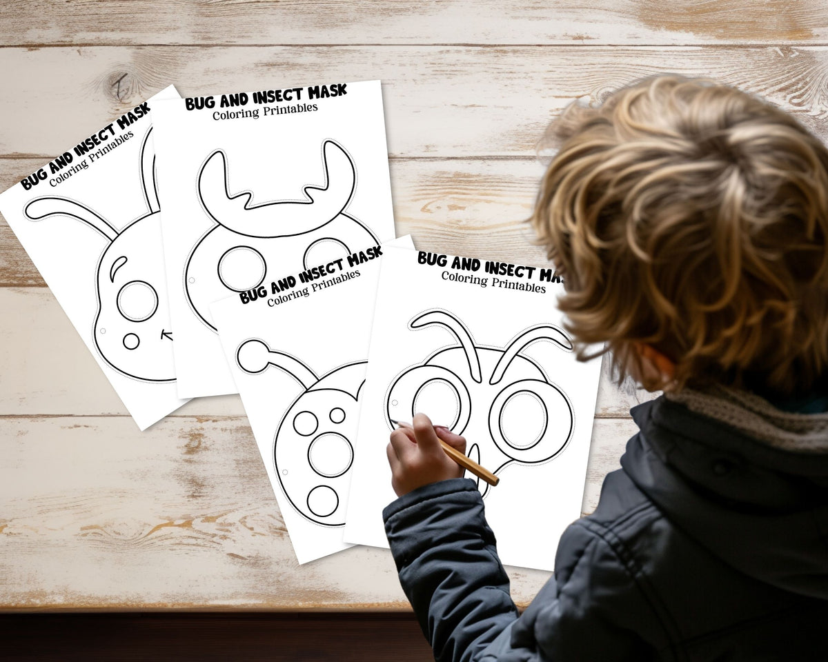 Insect Bug Masks Pretend Play Craft Coloring Pages
