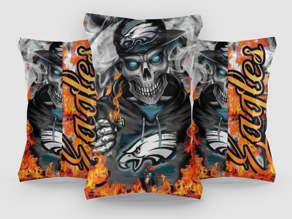 Philadelphia Eagles Fire Skeleton Chip Bag Printable