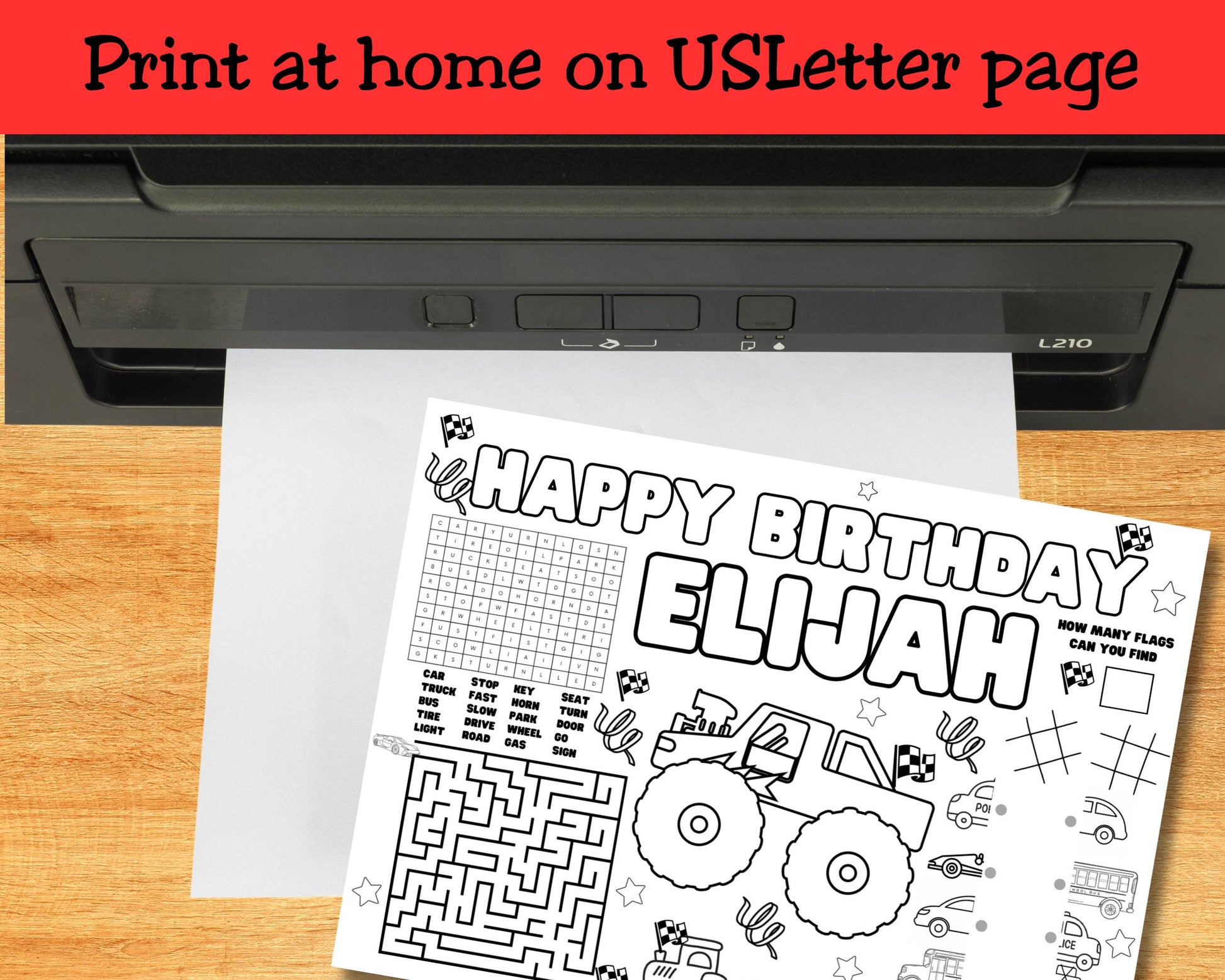 Party Activities Sheet Transportation Theme Collection Birthday Entertainment Pack Vehicle Design Games Word Search Maze Connect Dots Coloring Pages Train Theme Digital Template Printable Kids Party Supplies Custom Layout
