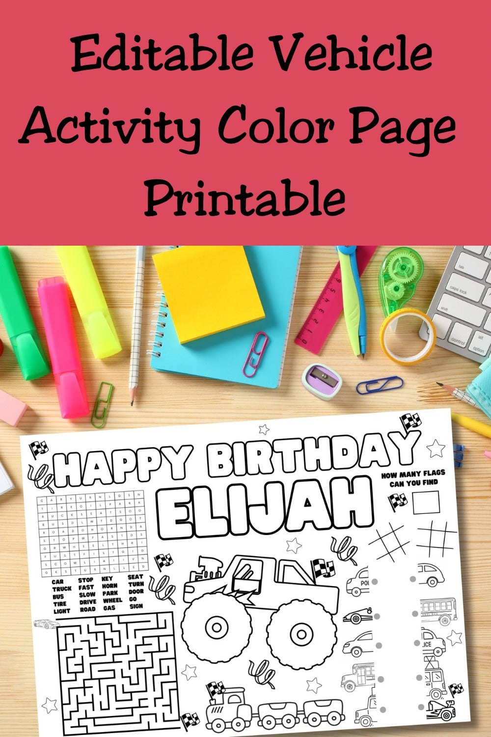 🚗🚂✈️ **Fun & Interactive Transportation-Themed Activity Sheet for Kids!** 🎉🎨  

Planning a **transportation-themed birthday party?** Keep little guests entertained with this **printable activity sheet** featuring **trains, cars, planes, and more!** 🚦✨ With **word searches, mazes, connect-the-dots, and coloring sections,** this is the perfect **stress-free party entertainment** for kids!  

✅ **Customizable PDF** – Edit the text in Canva  
✅ **Instant Download** – Print as many as you need  
✅ **Perfect