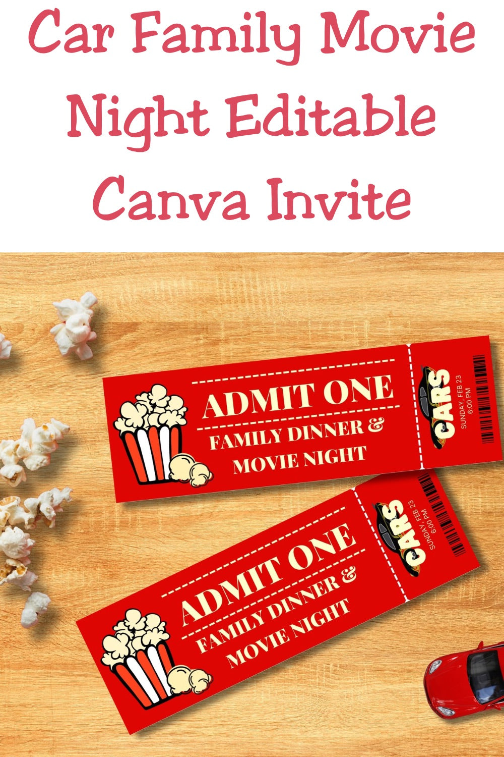 🎬✨ Make family movie night extra special with these **car-themed movie tickets**! 🚗🍿 Instantly download, customize, and print for the perfect party favor or keepsake. 🎟️🎉 Grab yours now and bring the cinema experience home! 🏡🎥 #MovieNight #PartyPrintables #FamilyFun