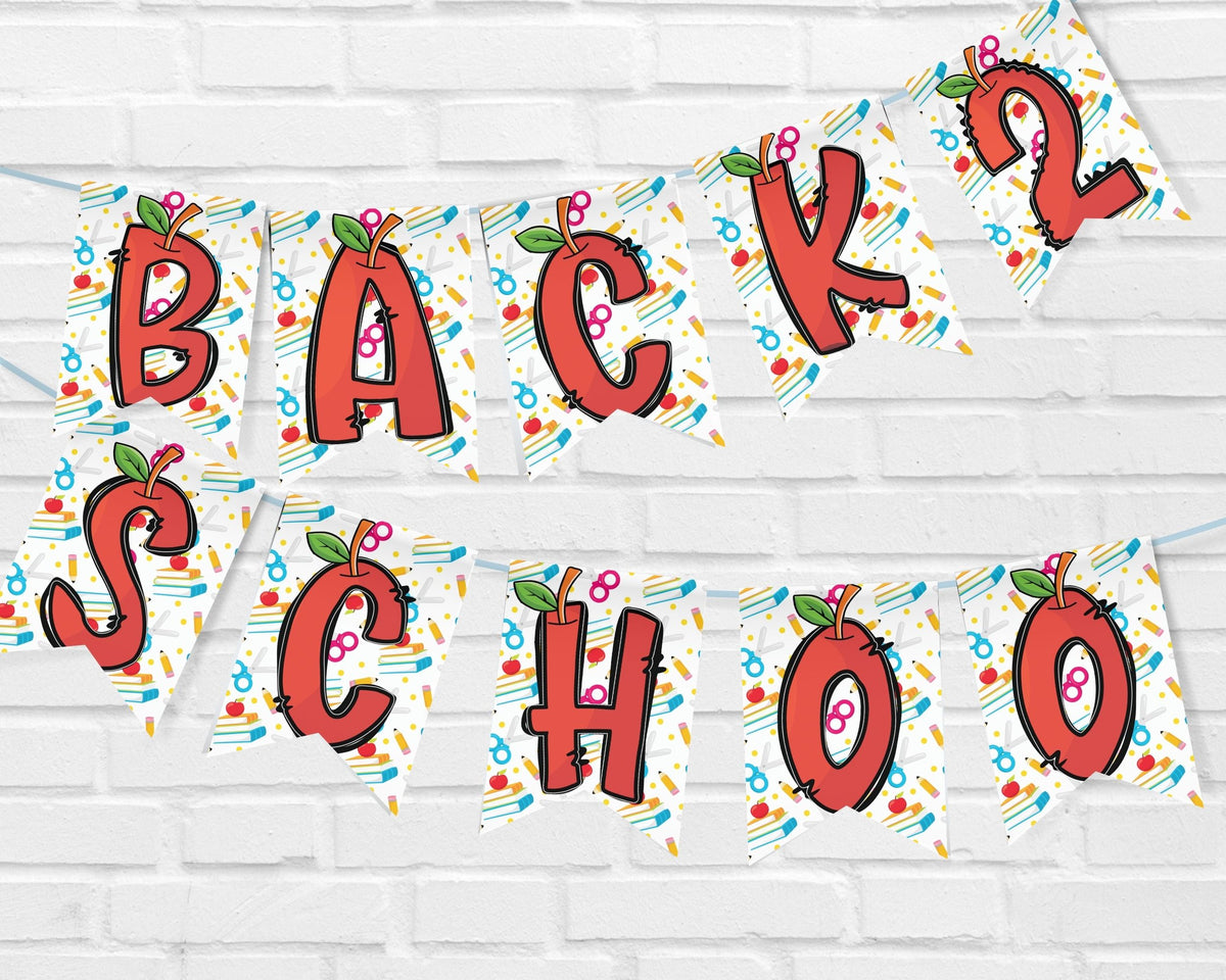 Apple Alphabet School Pennant Banner Printable