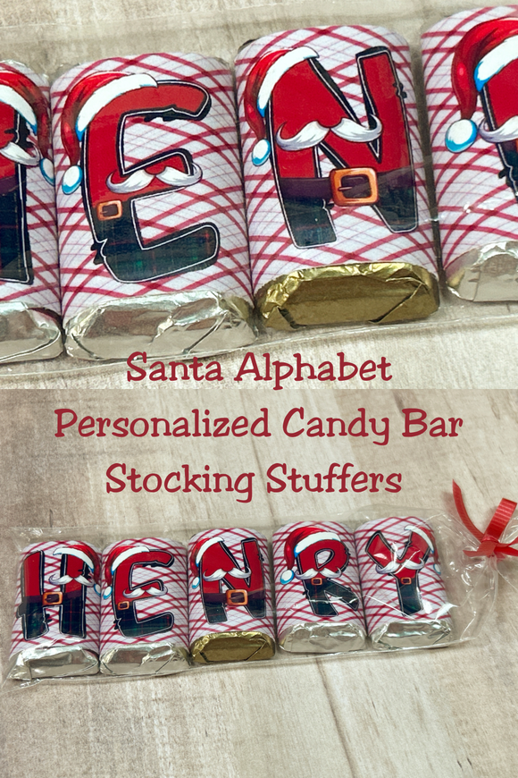 Santa Alphabet Hershey Candy Bar Wrapper Stocking Stuffer Printable