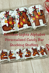 Reindeer Lights Alphabet Hershey Candy Bar Wrapper Stocking Stuffer Printable