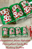 Gingerbread Santa Alphabet Hershey Candy Bar Wrapper Stocking Stuffer Printable