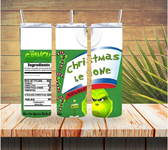 Christmas Be Gone Spray Can Grinch Tumbler