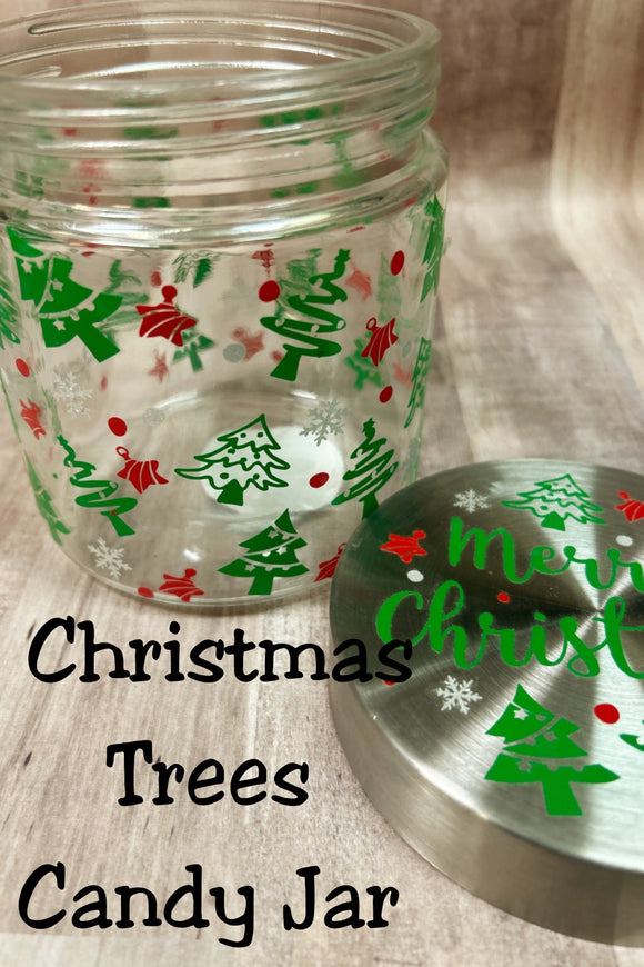 Christmas Trees Candy Jar